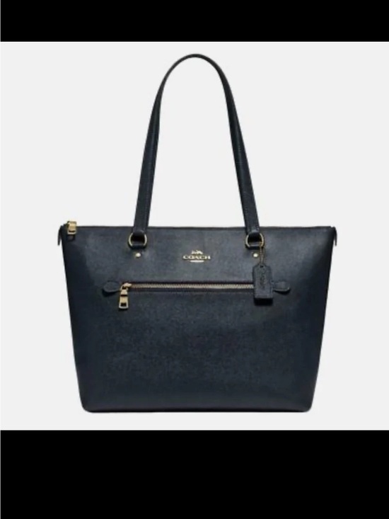 Coach Handbags - Coach Gallery Tote (F79608) Black Cross Grain Leather Bag